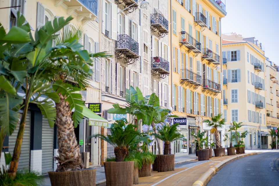 Traditional buildings on Rue Gioffredo in Nice