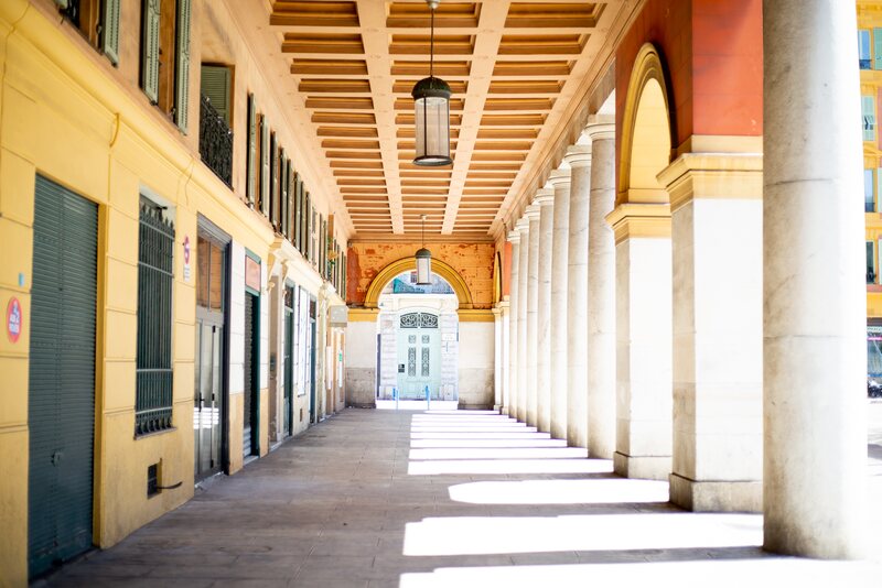 Building in front of the Port of Nice