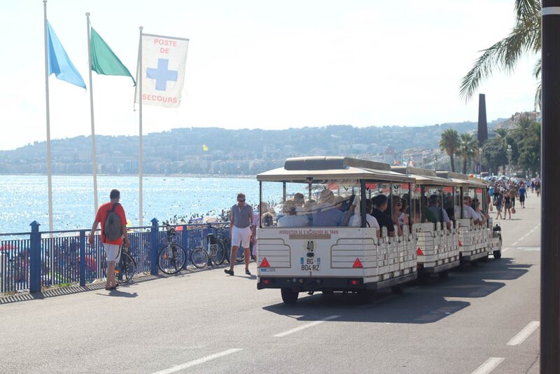 Tourist train on the Promenade des Anglais